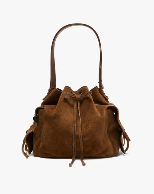 Multipocket Suede Bucket Bag