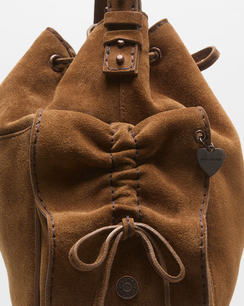Multipocket Suede Bucket Bag