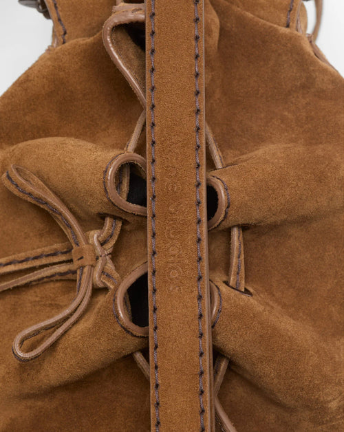 Multipocket Suede Bucket Bag