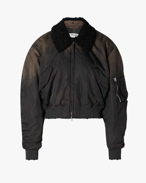 Furry Collar Bomber Jacket
