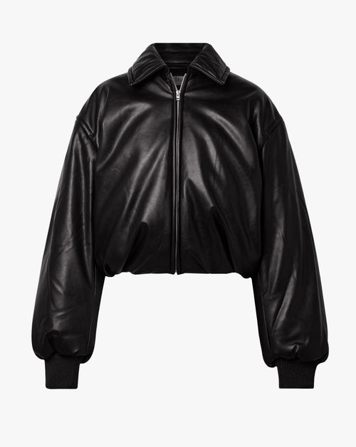 Faux Leather Bomber