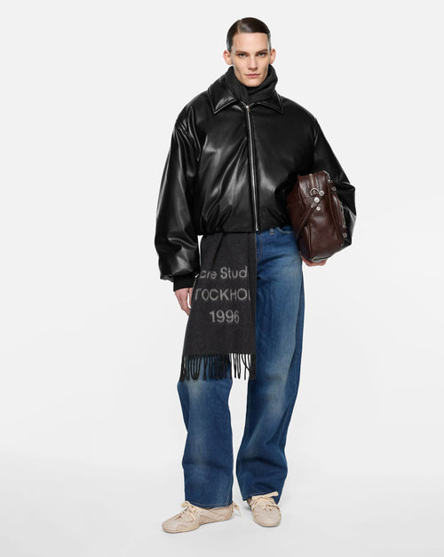 Faux Leather Bomber