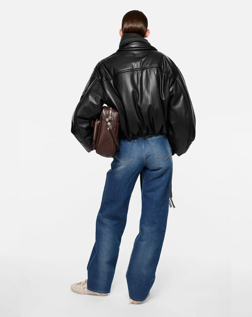 Faux Leather Bomber