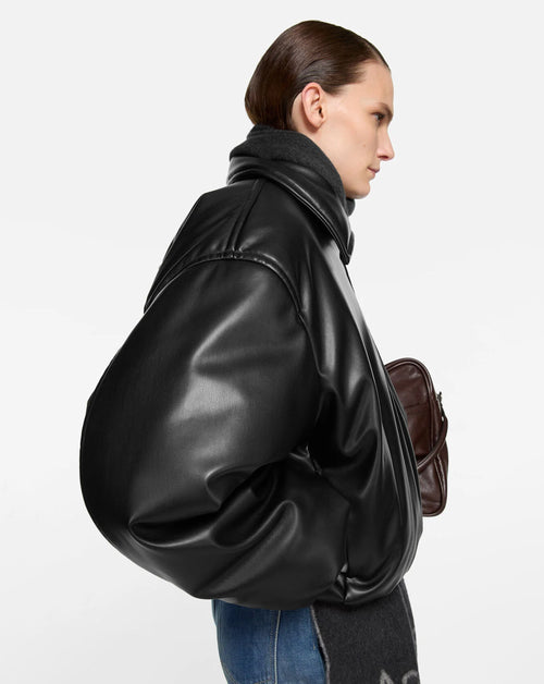 Faux Leather Bomber