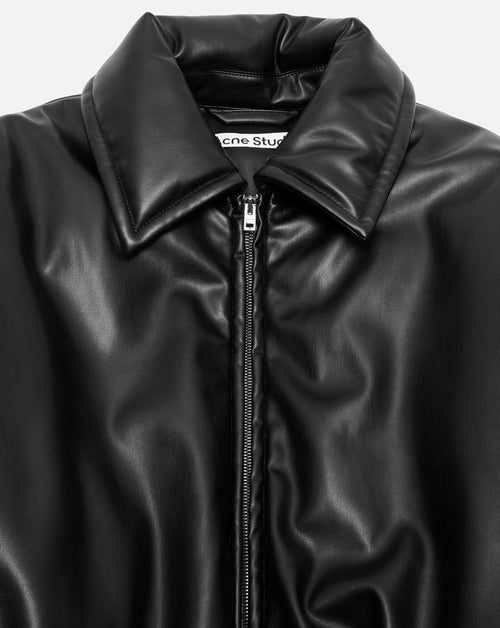 Faux Leather Bomber