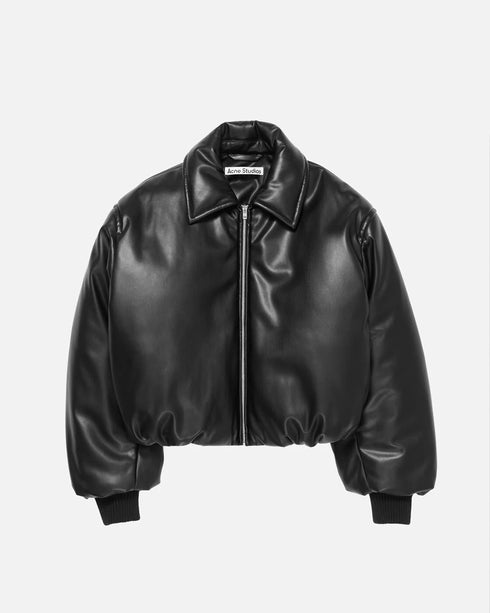 Faux Leather Bomber