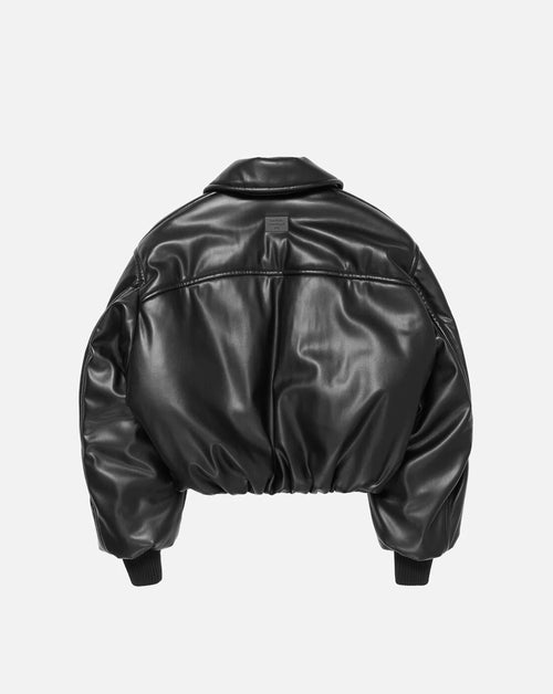Faux Leather Bomber