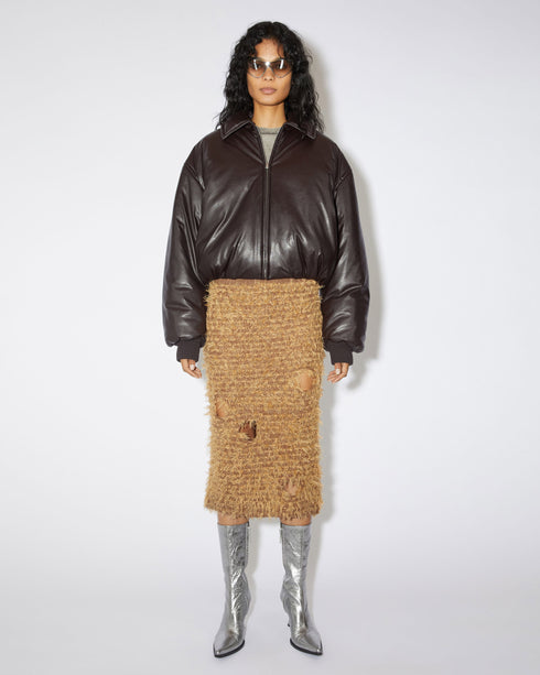 Faux Leather Bomber