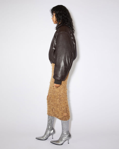 Faux Leather Bomber