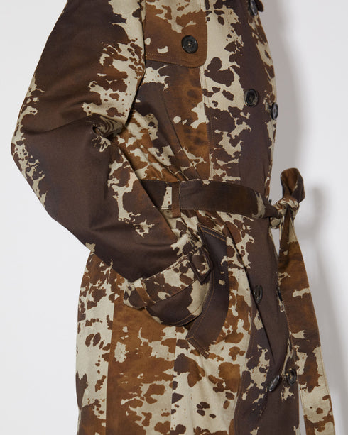 Cow Print Trench Coat