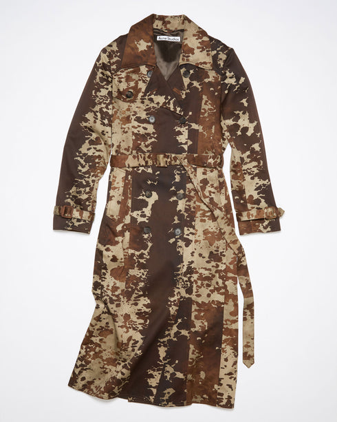 Cow Print Trench Coat