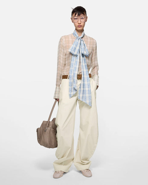 Curved Cotton Twill Pant