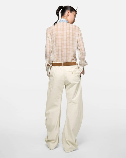 Curved Cotton Twill Pant