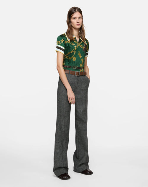 Pleated Printed Blouse