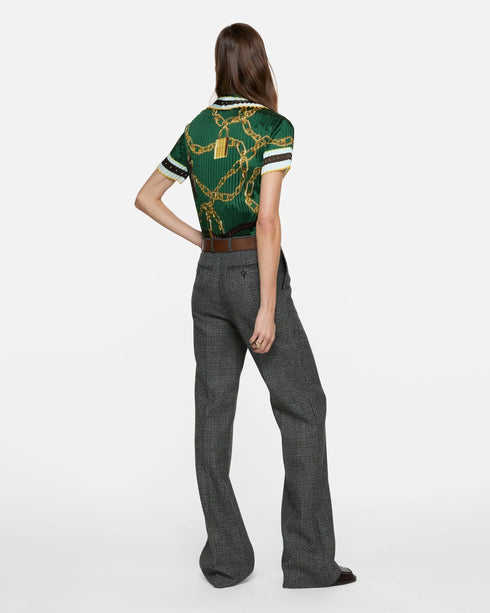Pleated Printed Blouse