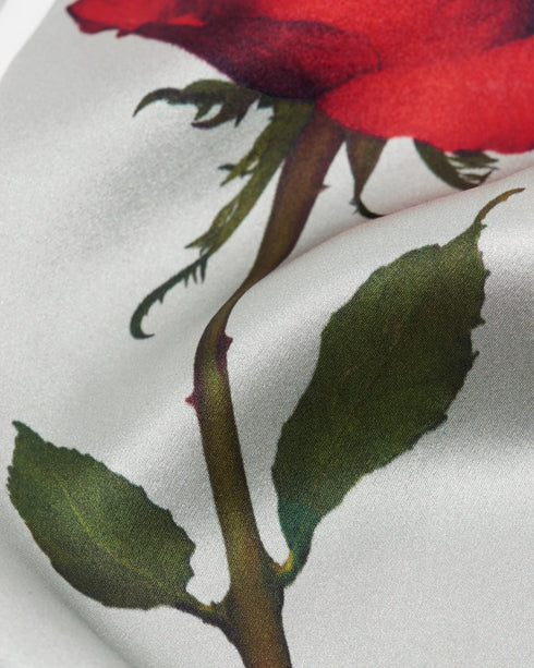 Rose Silk Satin Scarf