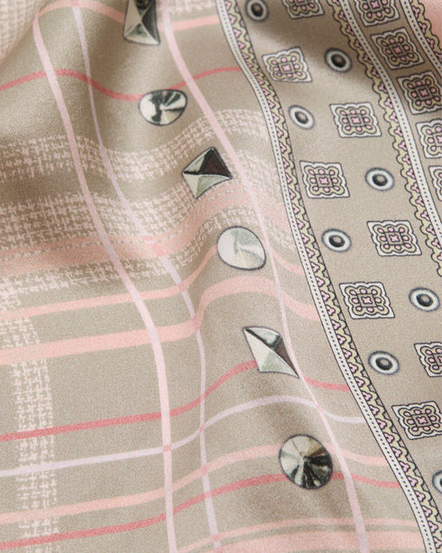 Check Silk Scarf