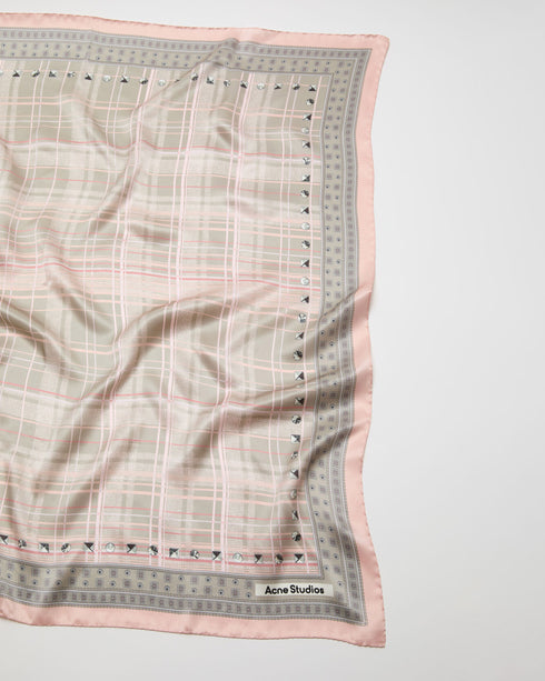 Check Silk Scarf