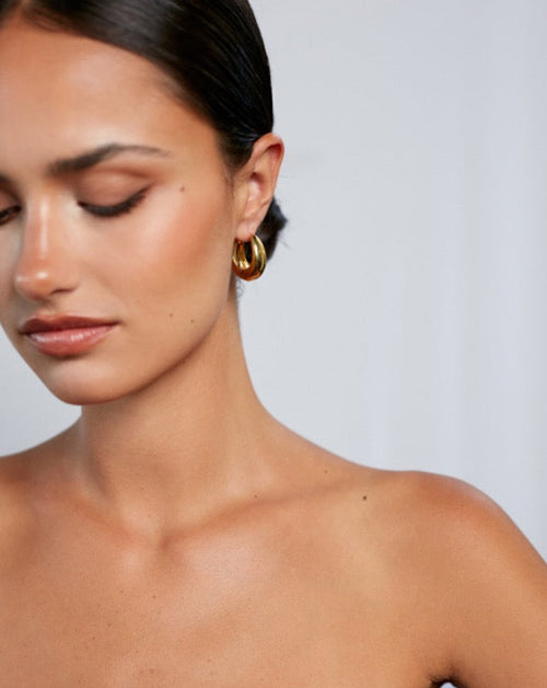 Golden Curve Hoops - Bold