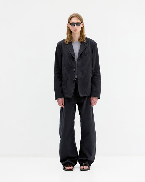 Deep Curved Jumbo Washed Pants