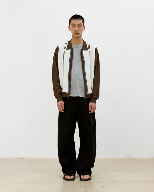 Deep Curved Cotton Blend Pants