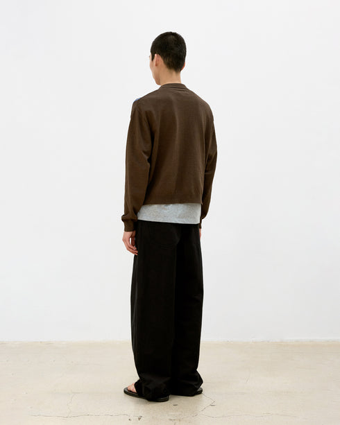 Deep Curved Cotton Blend Pants