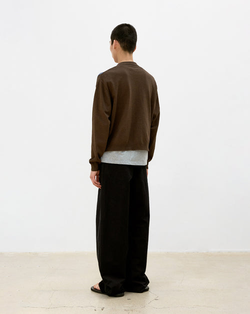 Deep Curved Cotton Blend Pants