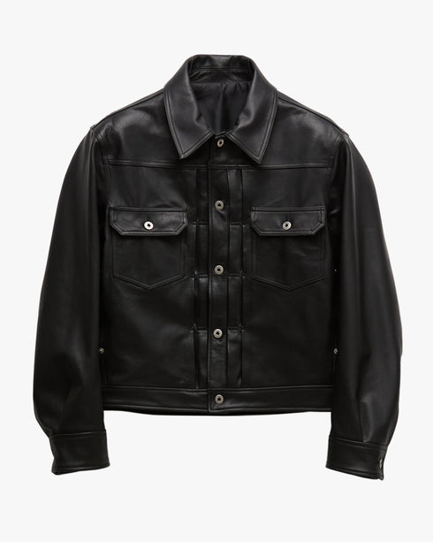 Goat Skin Pocket Trucker Jacket