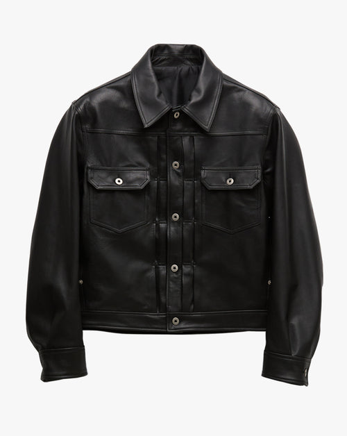 Goat Skin Pocket Trucker Jacket