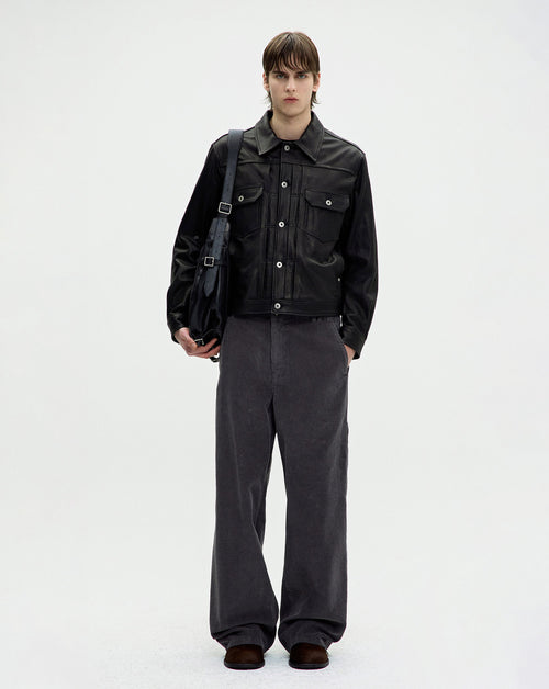 Goat Skin Pocket Trucker Jacket