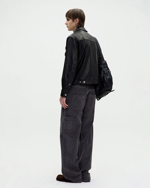 Goat Skin Pocket Trucker Jacket