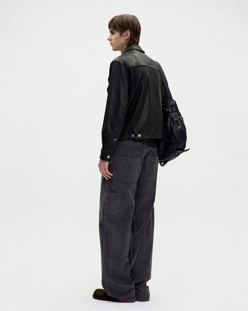Goat Skin Pocket Trucker Jacket