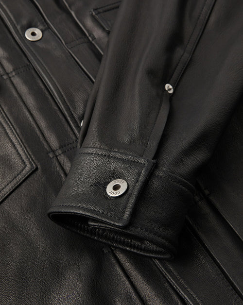 Goat Skin Pocket Trucker Jacket