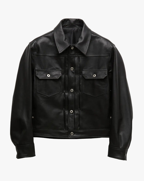 Goat Skin Pocket Trucker Jacket