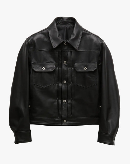 Goat Skin Pocket Trucker Jacket