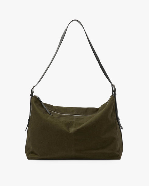 Leather Trim Crossbody Bag