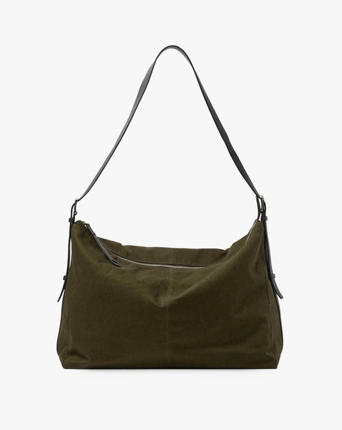 Leather Trim Crossbody Bag