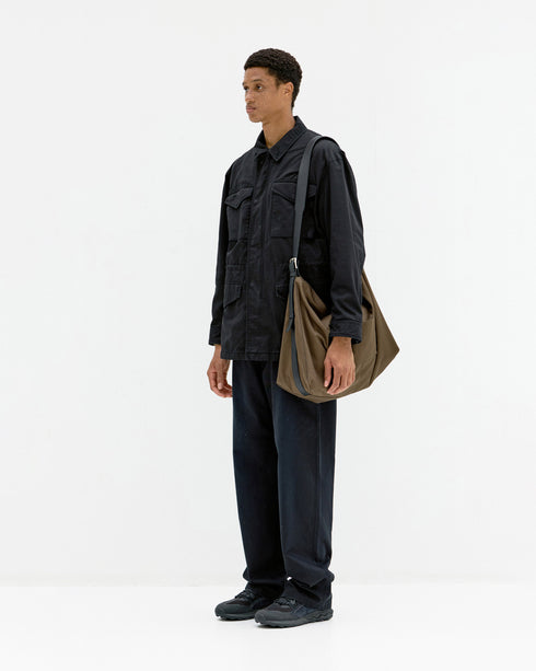 Leather Trim Crossbody Bag