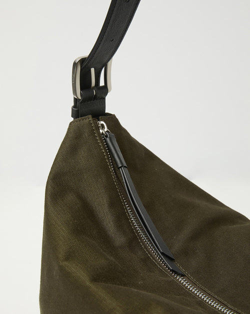Leather Trim Crossbody Bag