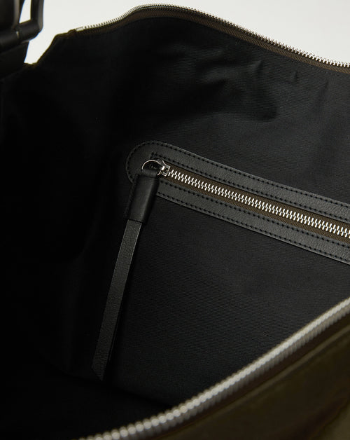 Leather Trim Crossbody Bag