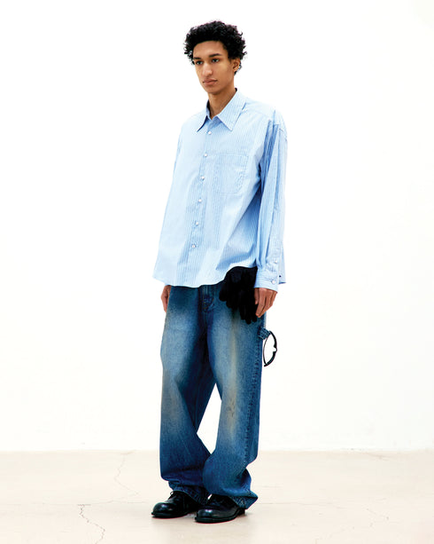 Multi Pinstripe Oversized Shirt