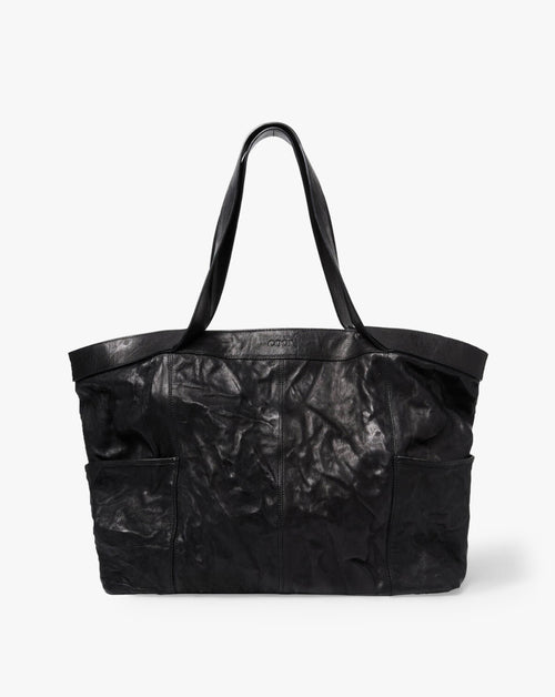 Multi Pocket Crinkled Lambskin Tote Bag