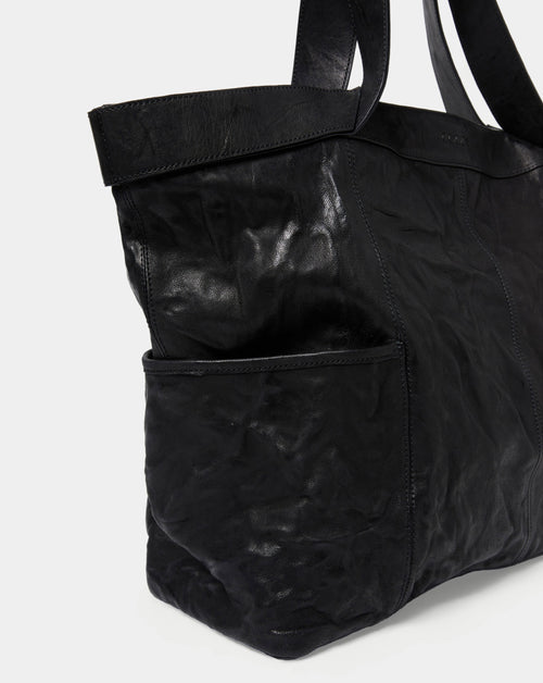 Multi Pocket Crinkled Lambskin Tote Bag
