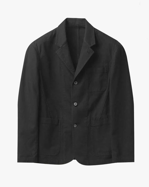 Washed Cotton 3-Button Blazer