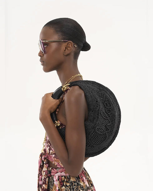 Summer Banana Raffia Shoulder Bag