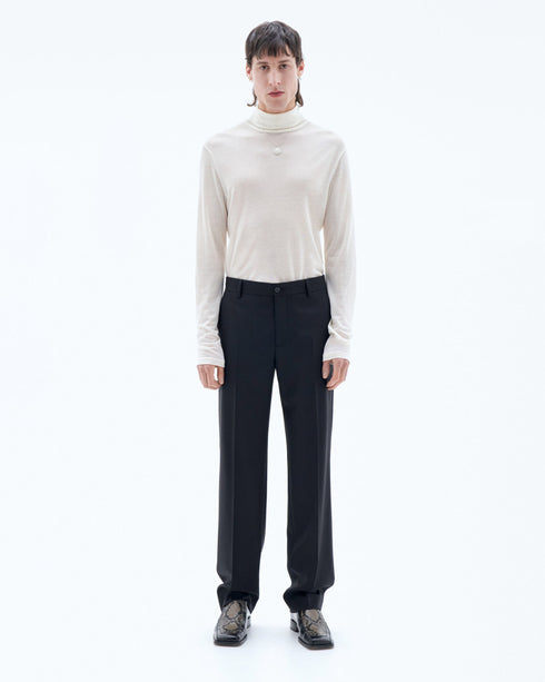 Straight Leg Wool Trousers