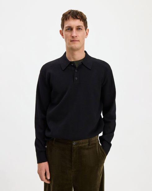 Textured Knit Polo Shirt