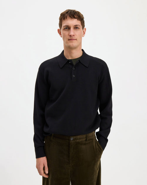 Textured Knit Polo Shirt