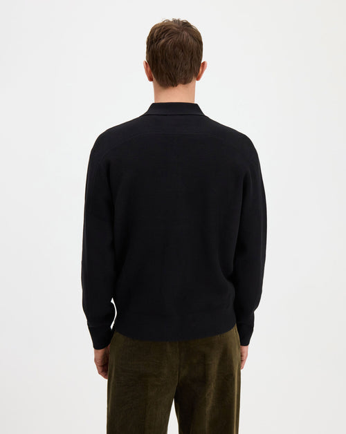 Textured Knit Polo Shirt