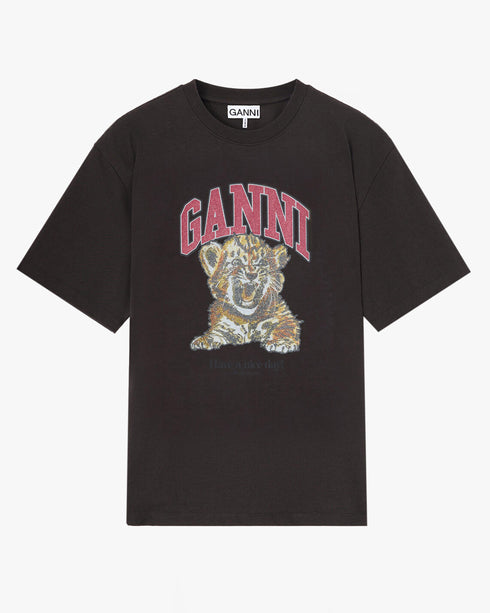 Heavy Cotton Beaded Tiger Print T-Shirt